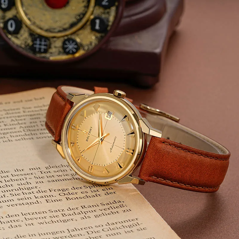 Baltny 36mm Pie-Pan Dial Constellation Homage Watch S4106 Luxe Dress Watch 5Bar 9015 Automatisering Mechanische Horloges Voor Man