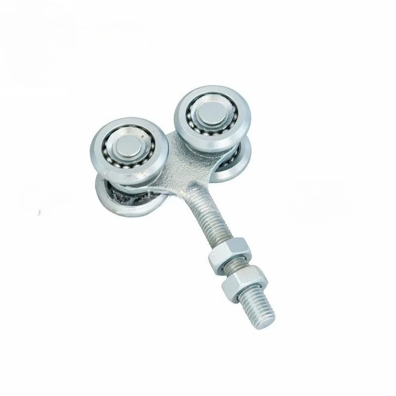 

2Pieces Double Wheels Hanging Trolley Track Roller Diameter 46mm Load 198lbs