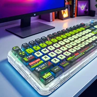 Pudding Keycap Apocalipsis bioquímico de cuatro lados transparente PBT 125 teclas para 61 68 75 84 87 89 96 98 100 teclado mecánico