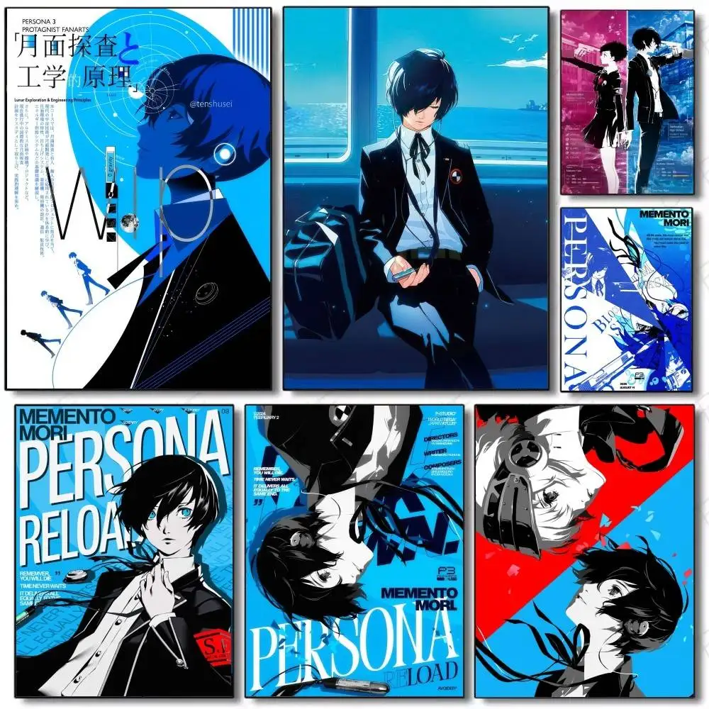 Game P-Persona 3 Reload   Anime Posters Sticky HD Quality Wall Art Retro Posters for Home Kawaii Room Decor