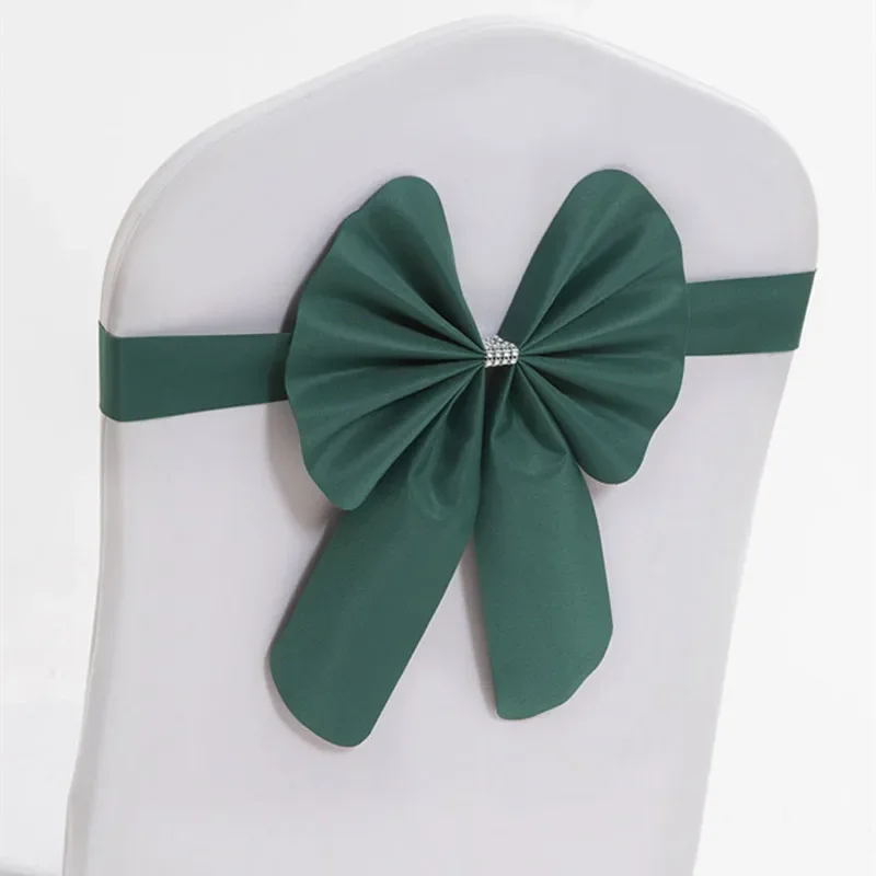 

20pcs Spandex Chair Sashes Knot Ribbon Bows Event Party Banquet Wedding Decoration Elastic Chair Belt Tie