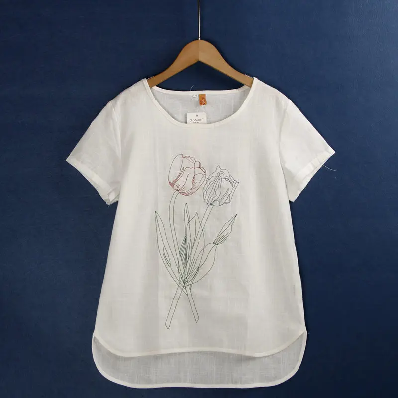 

Летние хлопковые и льняные свободные ор Све круглые Ne Tulip irt женские простые повседневные модные повседневные рубашки Dr Haunt