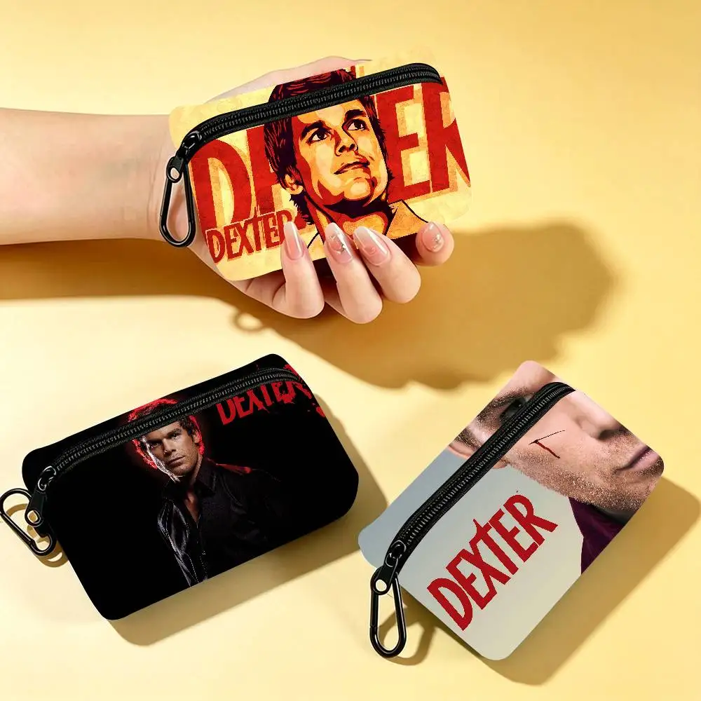TV Drama Dexter Multifunctional Oxford Cloth Small Pouch With Hook Mini Coin Wallet Earbud Storage Bag