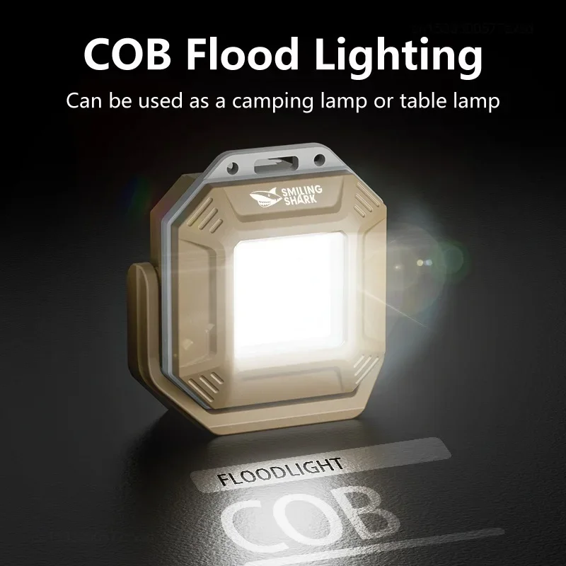 Smiling Shark TIP067 Mini Rechargeable Work Light, Super Bright COB Keychain Light, with Magnet, for Outdoor Camping, Hiking image 2