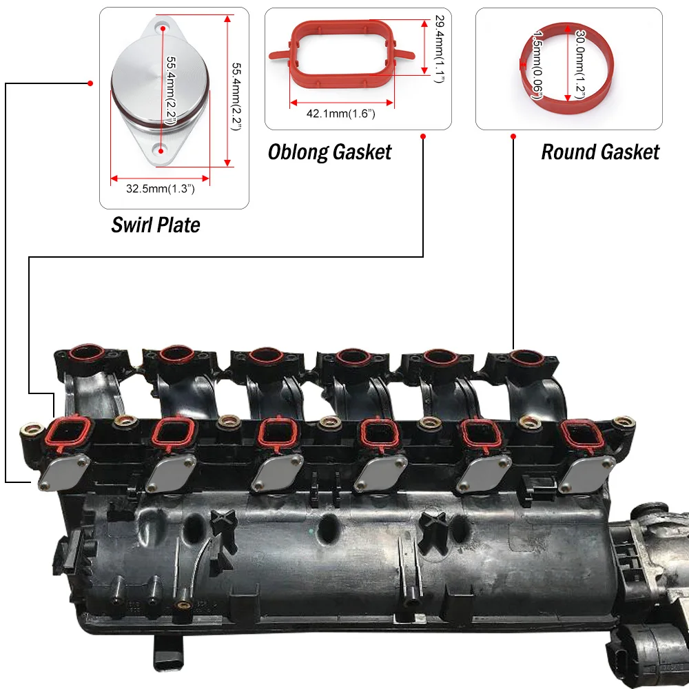 Guarnizione della guarnizione del collettore di aspirazione della piastra e della guarnizione del Flap di turbolenza per BMW M57 E39 E60 E46 E38 E53