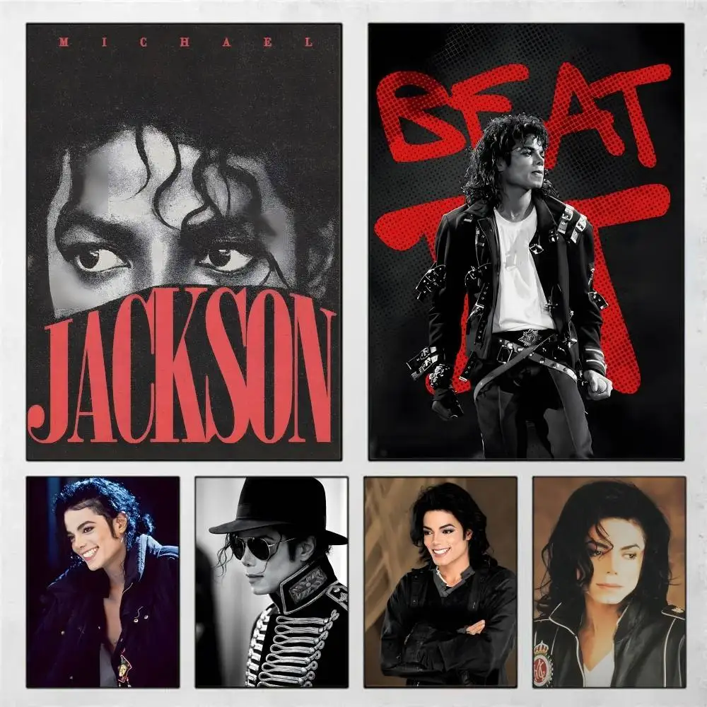 1pc Michael Jackson Vintage Poster Sticker Print Waterproof Wall Art For Living Room Bedroom Home Decor
