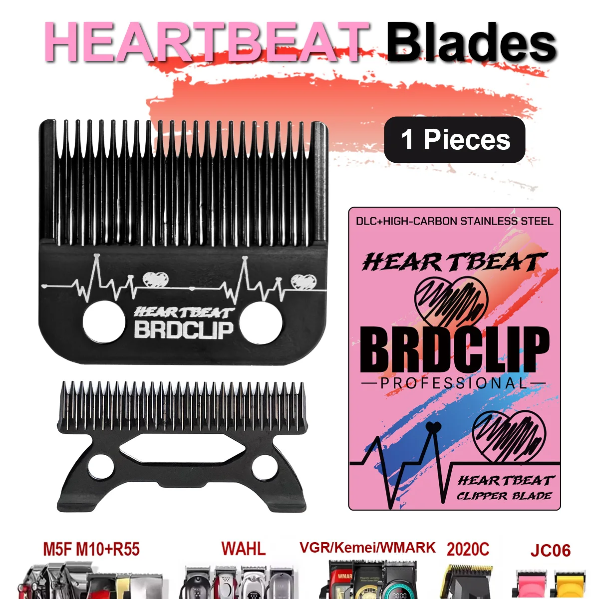 BRDCLIP Original Blade Full Steel Professional Hair Clipper Accessories DLC Blade for Madeshow M10 VGR V001 V003 Wmark X1 JC06