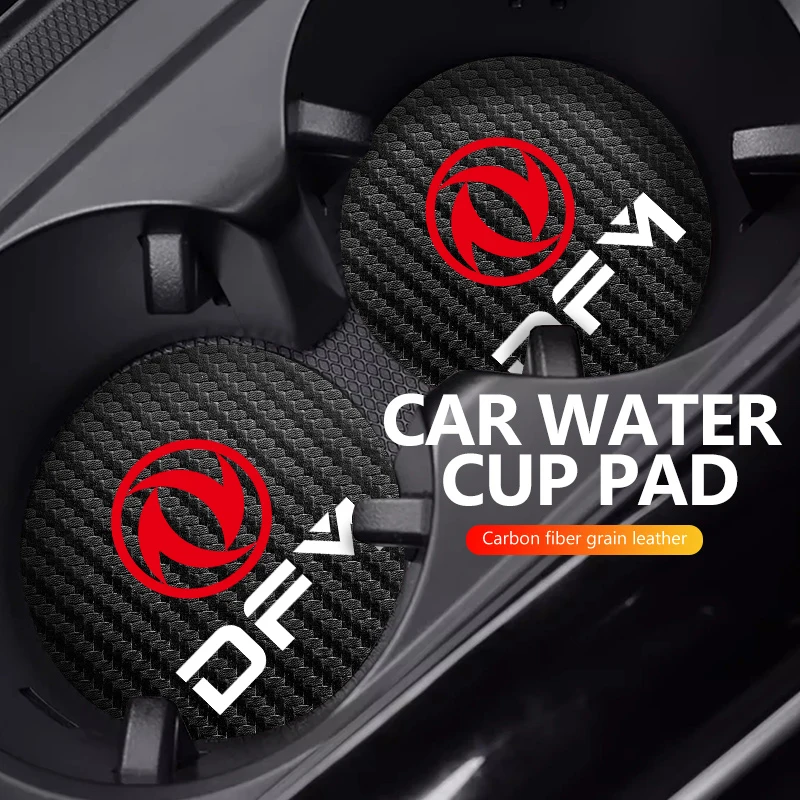 2 piezas de posavasos antideslizantes de fibra de carbono para coche, accesorios para automóvil para Dongfeng Motor DFM Aeolus ax3 k01 Ax5 580 h30