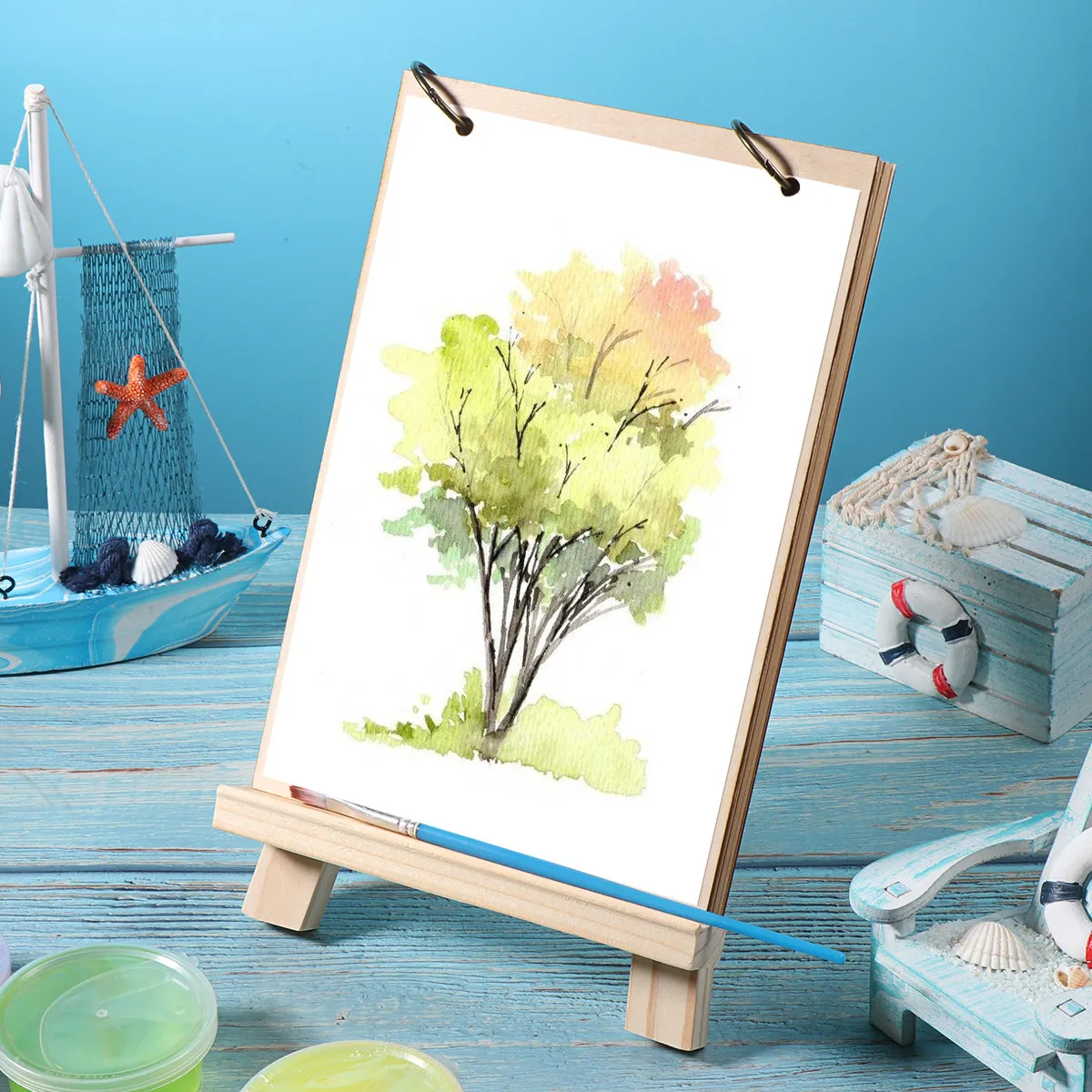 1Pcs Handcrafted Beechwood Tabletop A-Frame Easel for Artists Students Display Paintings Photos Artwork Small Studio Use 15x20cm