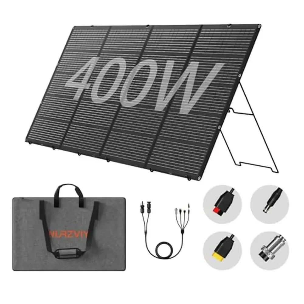 400W Lightweight Foldable Solar Panel with Enhanced Power Efficiency Lightweight Stands Easy Setup Portable Solar Charger