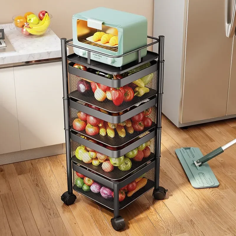Bathroom Shelves Kitchen Vegetable Basket Storage Rack Floor Multi-layer Fruit Storage Rack Multifunctional Storage Rack