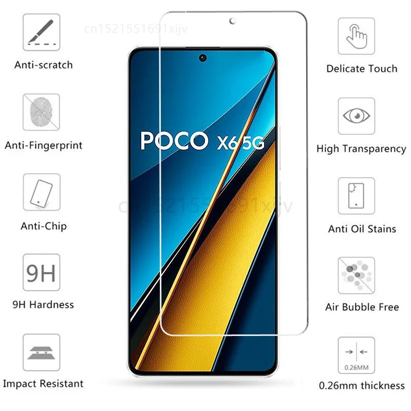 Full Glue Glass For Poco X6 5G Tempered Glass For Xiaomi Poco X6 Screen Protector HD Protective Phone Film Poco X6 inch 6.67\