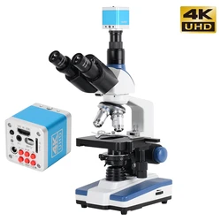 Microscópio Biológico Profissional, Composto Mecânico XY 3D Stage para Laboratório Educacional de Ciências Médicas, Real 4K, 40X-2500X