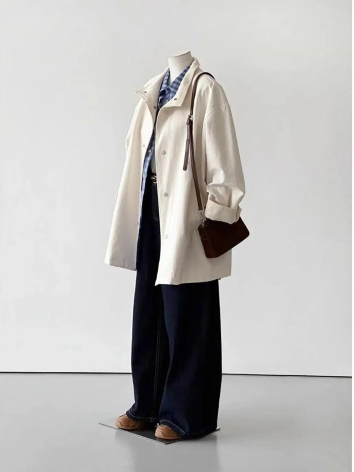

Trench Coat Short Windbreaker Women 2025 Petite Detachable Season Cuff Punk Gothic Plain Zip Trend Ultraviolet-Proof Boho Back
