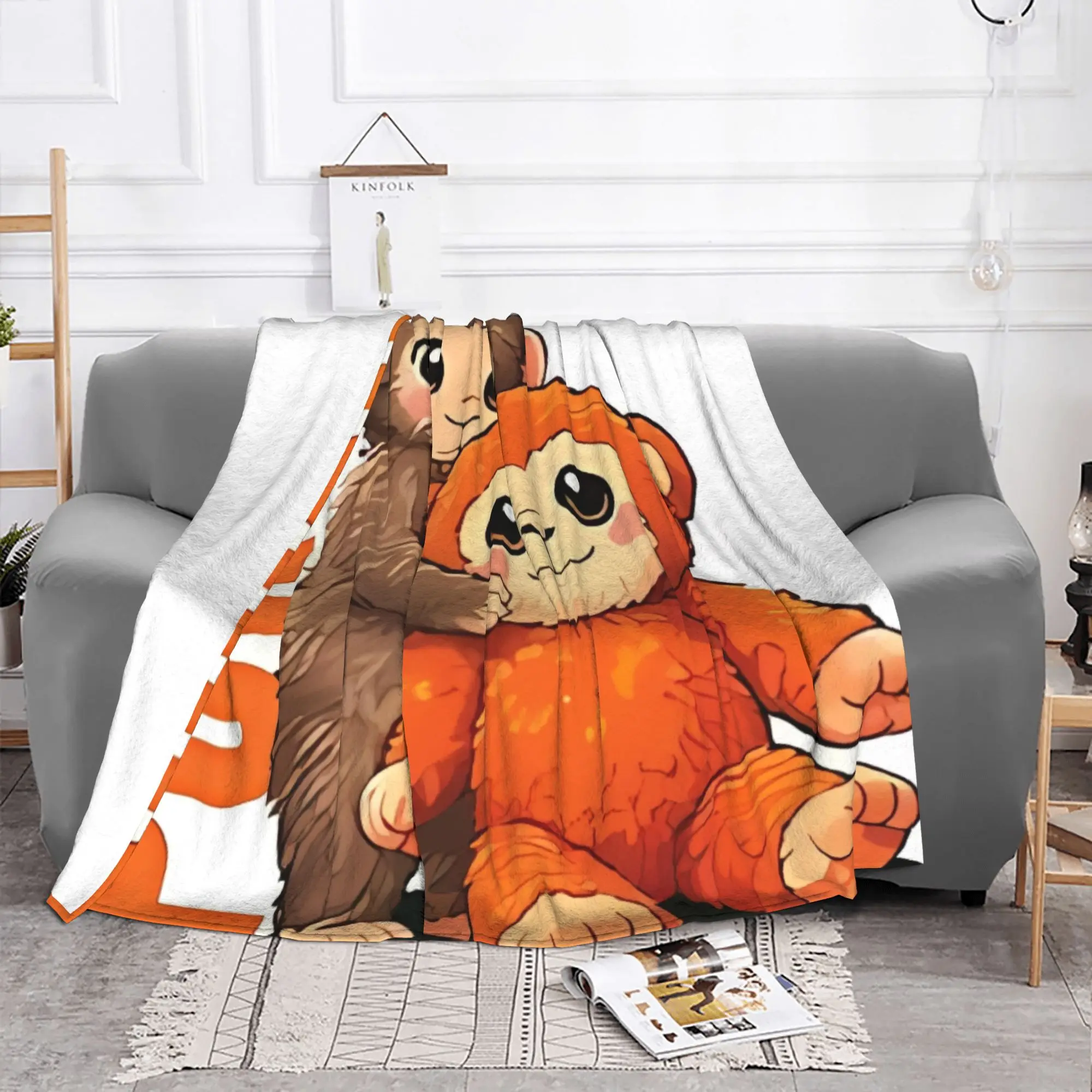 1PC home Cutecore Punch  Love’S Cute monkey hugging plush Blanket Super Cosy Plush Home Living Room Sofa halloween
