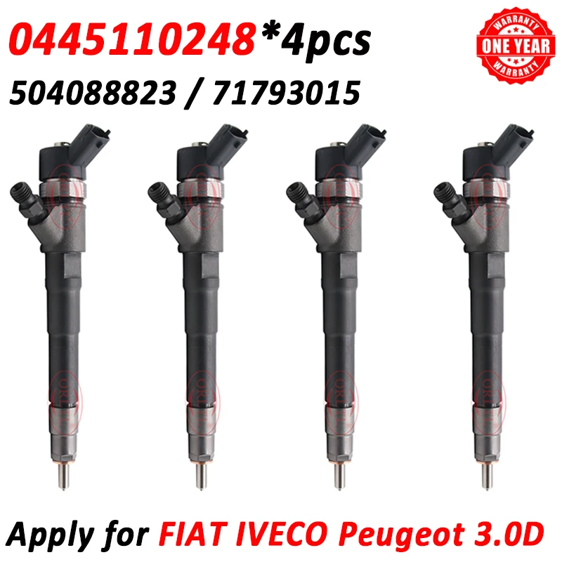 

4 шт. 0445110248 Форсунка дизельного топлива 0 445 110 248 504088823 71793015 для FIAT IVECO PEUGEOT 3.0D
