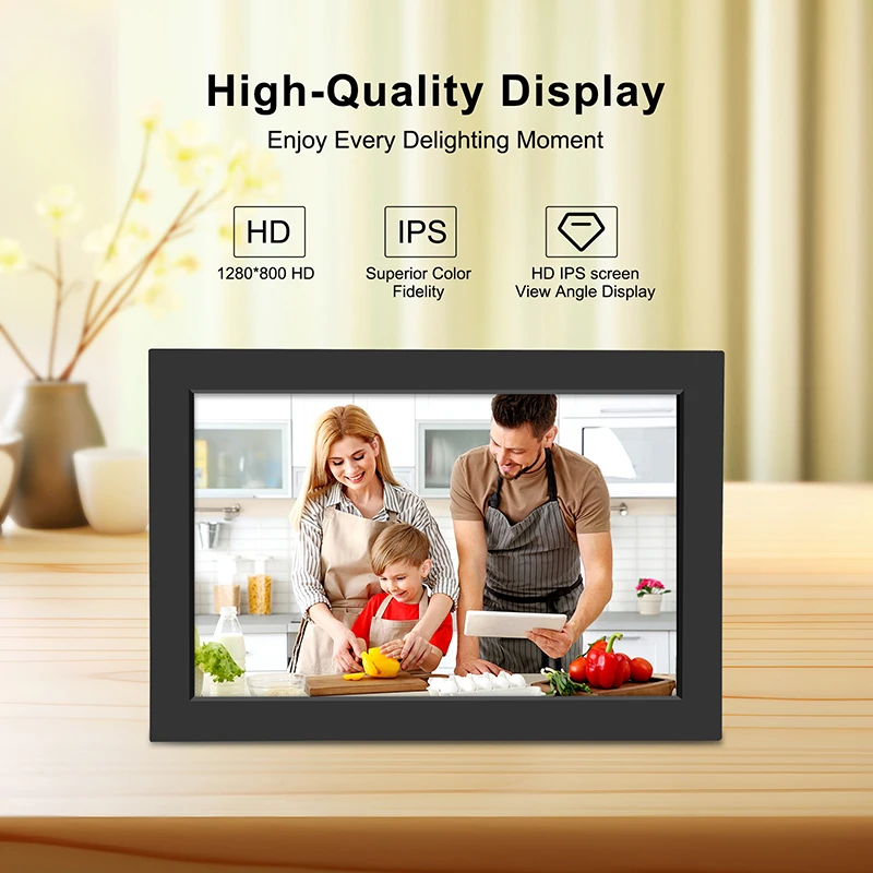 WiFi Digital Photo Frame FRAMEO 10.1 Inch 32GB Storage Smart Digital Picture Frame 1280x800 IPS Backlight HD Touch Screen Gift