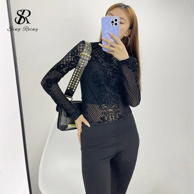 SINGREINY femmes Sexy dos nu barboteuses mode Style coréen moulante combinaisons 2021 automne Streetwear mince court imprimé body