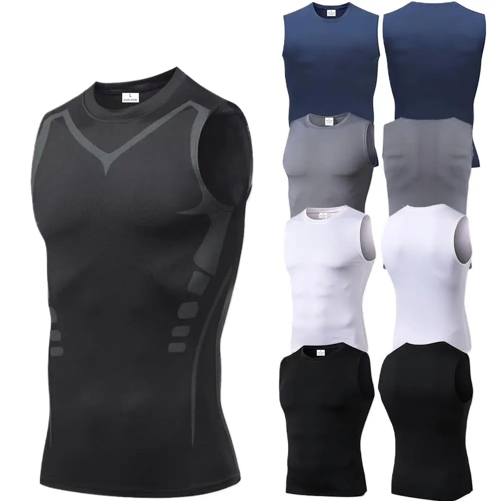 Compression Vest Sleeveless Man Quick-Drying Jersey Training Shirt Gym Mens Tank Top Men Quick Dry Running T-Shirts Mens