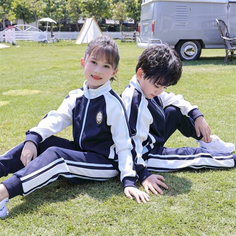 school-uniform-set-for-primary-and-secondary-students-male-female-kids-kindergarten-sports-meeting-cotton-polyester-blend-spr