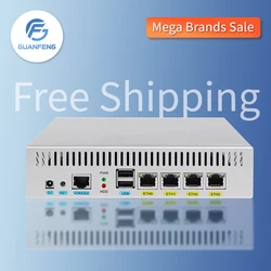 BKHD-enrutador suave N2600, enrutador blanco de 9 pulgadas, 4 LAN, 1 puerto RJ45 COM, VGA, CC, Mini PC, Pfsense, Linux, educación de oficina, entretenimiento Personal