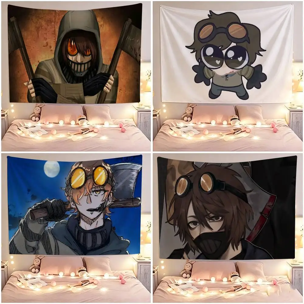 C-Creepypasta Ticci Toby  Flags Wall Hanging Tapestry Outdoor Garage Room Decorative flag Background Blanket