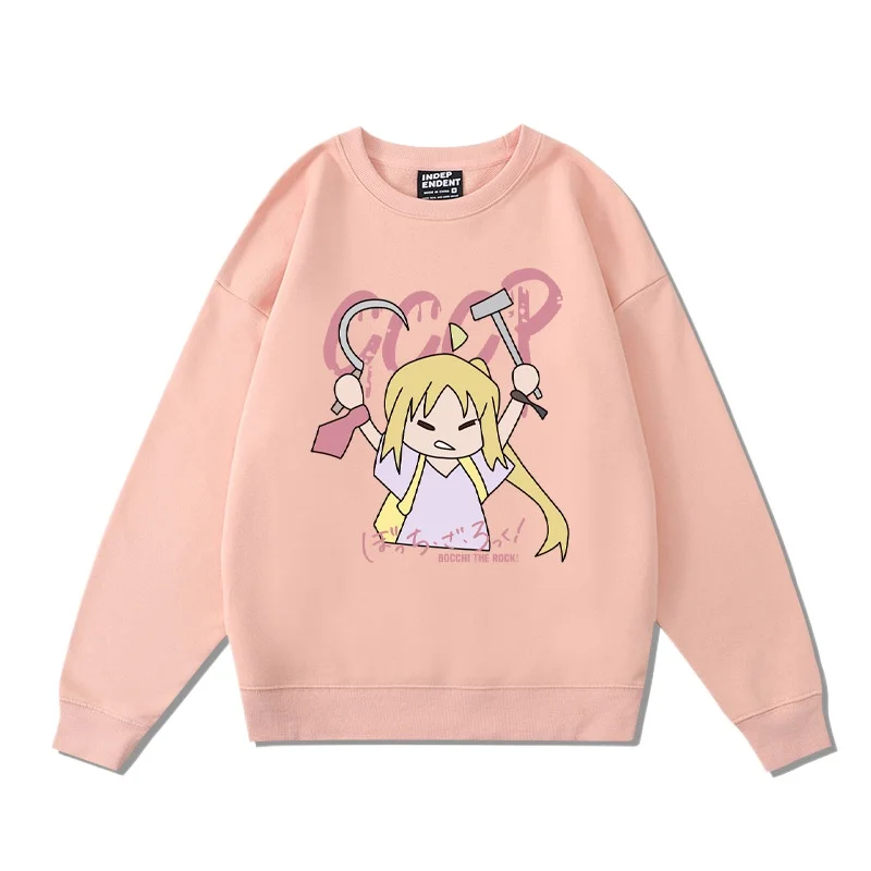 

BOCHI THE ROCK Japanese Anime Hoodie Women's Round Neck Top Women's Loose Hoodie Couple Casual Fashion Hoodie Couple's Top