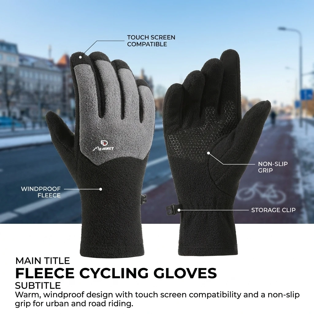 Winter Cycling Commute Gear - Cycling Gloves Polar Fleece Touch Screen
