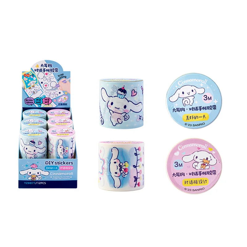 12pc/lotto Sanrio Kawaii Cinnamoroll nastri carino nastro coprente adesivi decorativi per DIY diario etichetta bastone Album