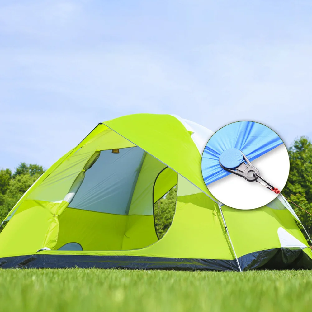 

8pcs Camping Tent Outdoor Heavy Duty Plastic Tarpaulin Clamps Easy Install No Holes Secure Lock Awning Trap Clamps Tarp Grabbers
