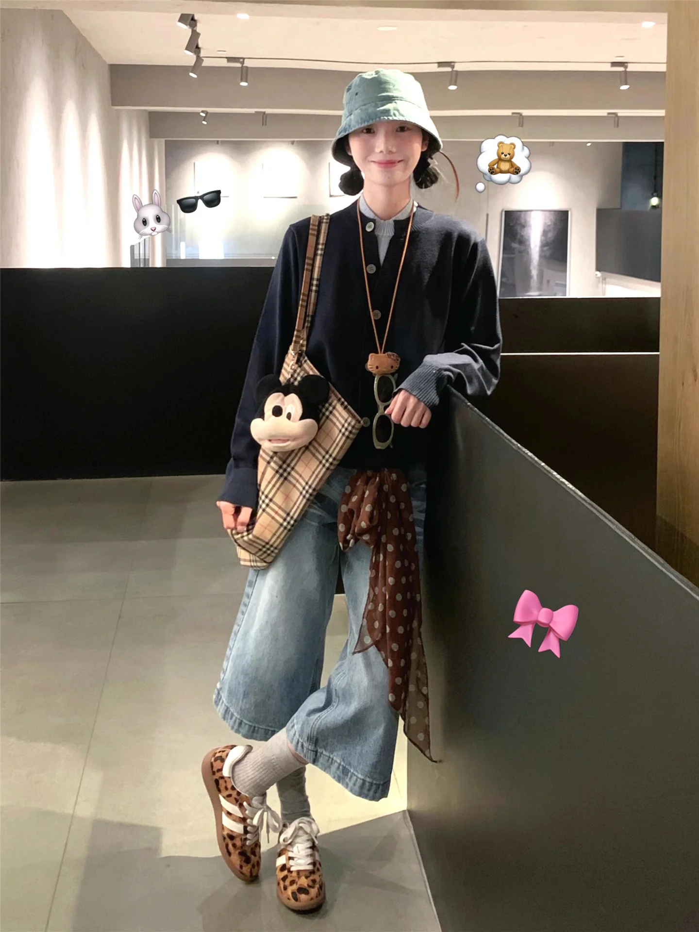 

American Style High Waist Wide Leg Jeans Women's Summer Casual Cotton Denim Shorts Washed Blue Whisker All-Match