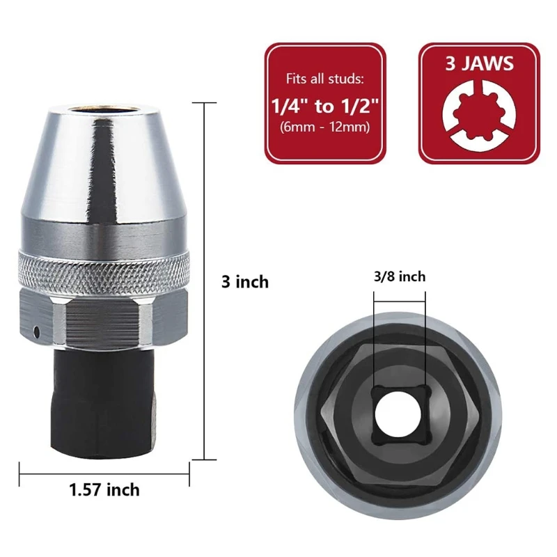 Extractor Extractor Removal Tool 1/4" to Nut Puller Tool DIY Broken Rounded Off Painted Over Bolts Dropship