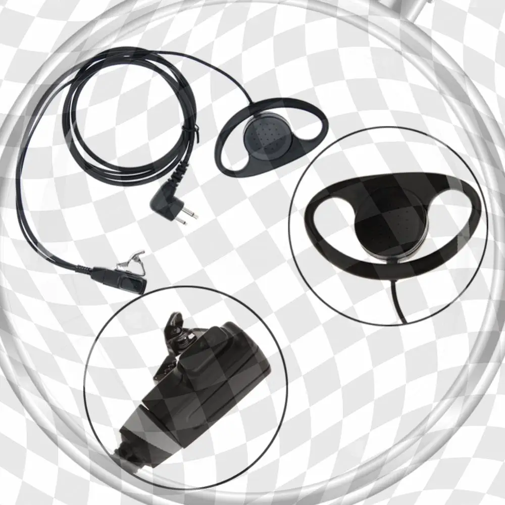 

2-pin Walkie Talkie Earpiece Headset with Microphone D Shape Earpiece Headset Accessories for Motorola GP88 CT150 P040 Radio