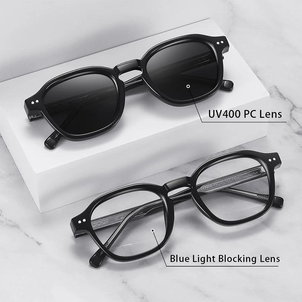 DDDLONG moda retro kwadratowe punkowe okulary przeciwsłoneczne damskie męskie okulary przeciwsłoneczne klasyczne Vintage UV400 odcienie zewnętrzne D534 — zdjęcie 3