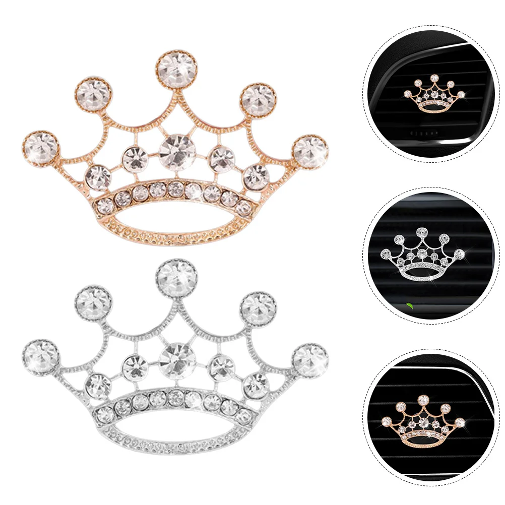 

2Pcs Car Vent Clip Metal Rhinestone Studded Air Outlet Clip Decorative Car Accessories Air Freshener Vent Clips