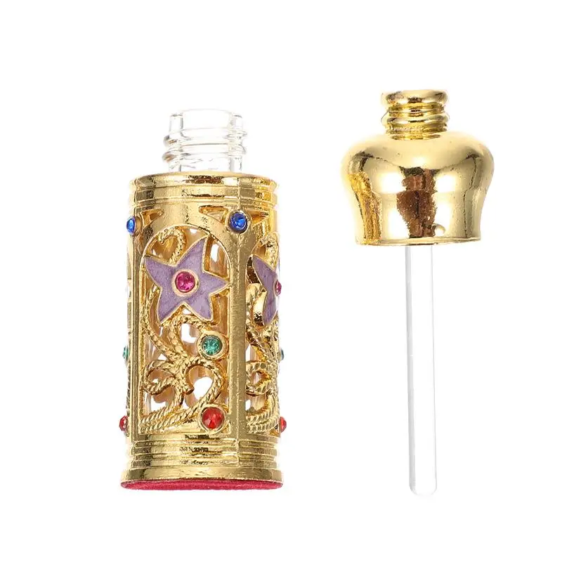 Bottiglie di olio centrale Bottiglia di profumo campione Bottiglia di profumo in lega di vetro Bottiglie di stoccaggio di olio essenziale riutilizzabili