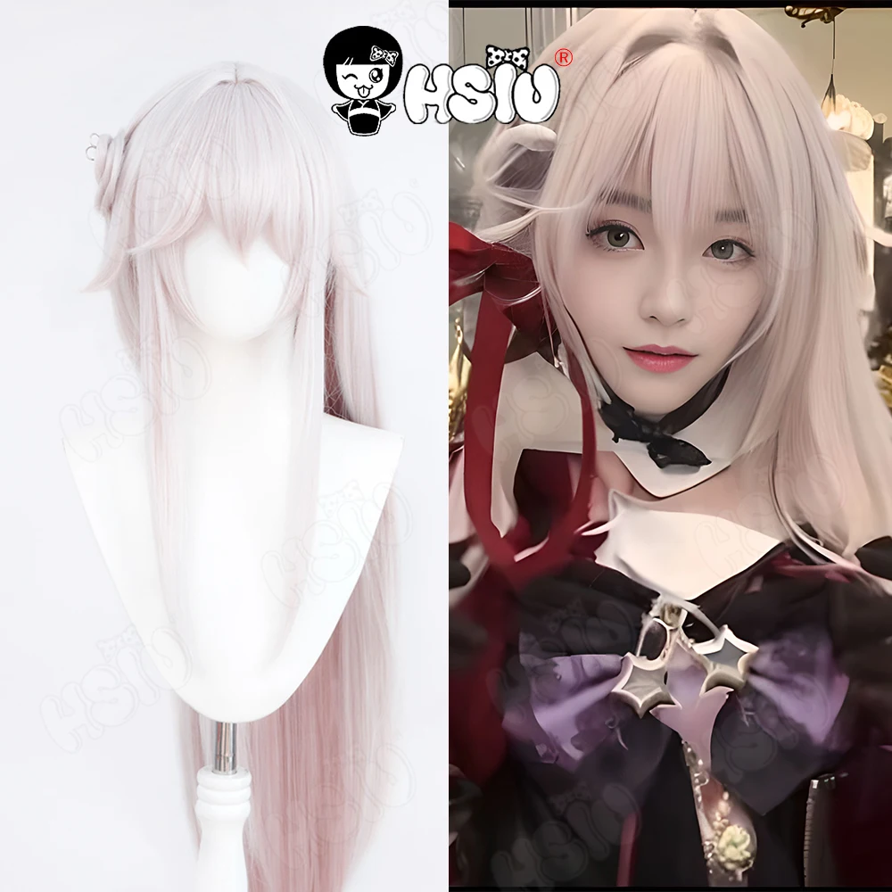 

Thelema Nutriscu Cosplay Wig HSIU Bead pink gradient gray pink long hair Synthetic Wig+Wig cap Game Honkai Impact 3 cosplay Wig