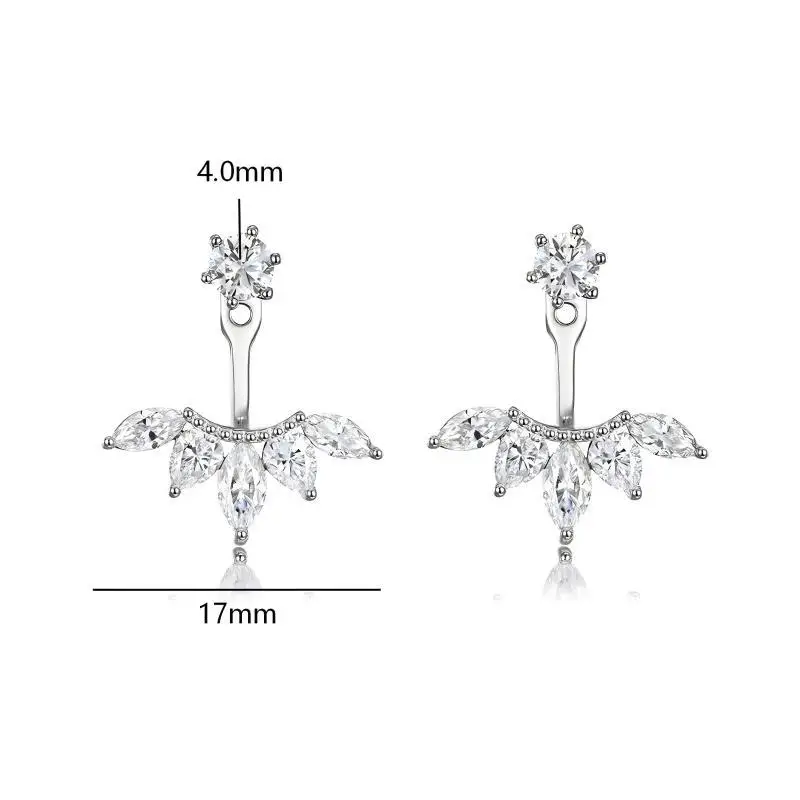 Jellystory S925 Silver Full Moissanite Ear Cuff Marquise Drop Earrings Light Luxury Fashion Niche High End Women Trendy Jewelry view 6