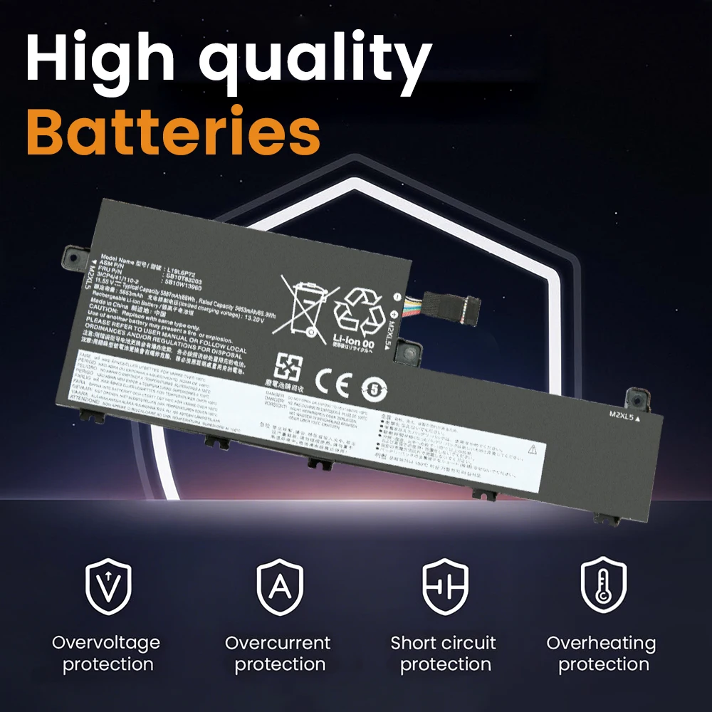 Upgraded L19L6P72 L19C6P72 Laptop Battery for Lenovo ThinkPad P15v Gen 1 Gen 2 Gen 3 T15p Gen 1 Gen 2 Notebook Bateria 65Wh