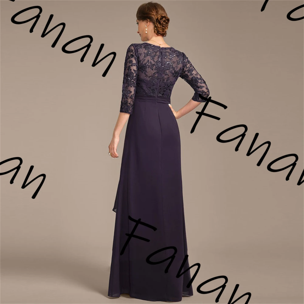 Customized elegant sexy 2024 New V-neck Mother of the bride Dress Lace Appliques design half sleeve Beading Sequined Draped Dres