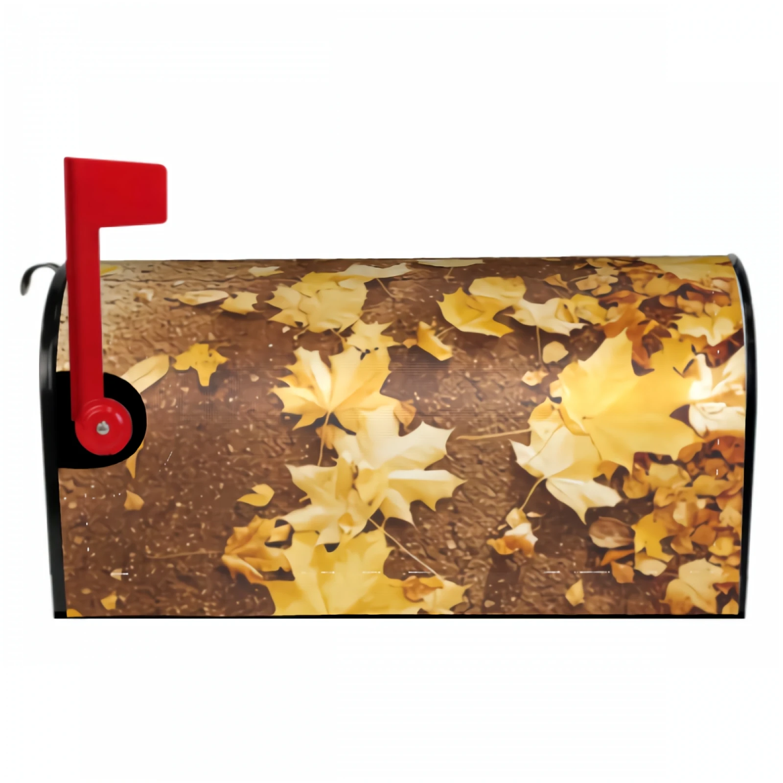 Yellow Maple Leaves Magnetic Mailbox Cover Golden Fall Magnetic Mailbox Cover Waterproof Mailbox Wraps Post Letter Box Decor