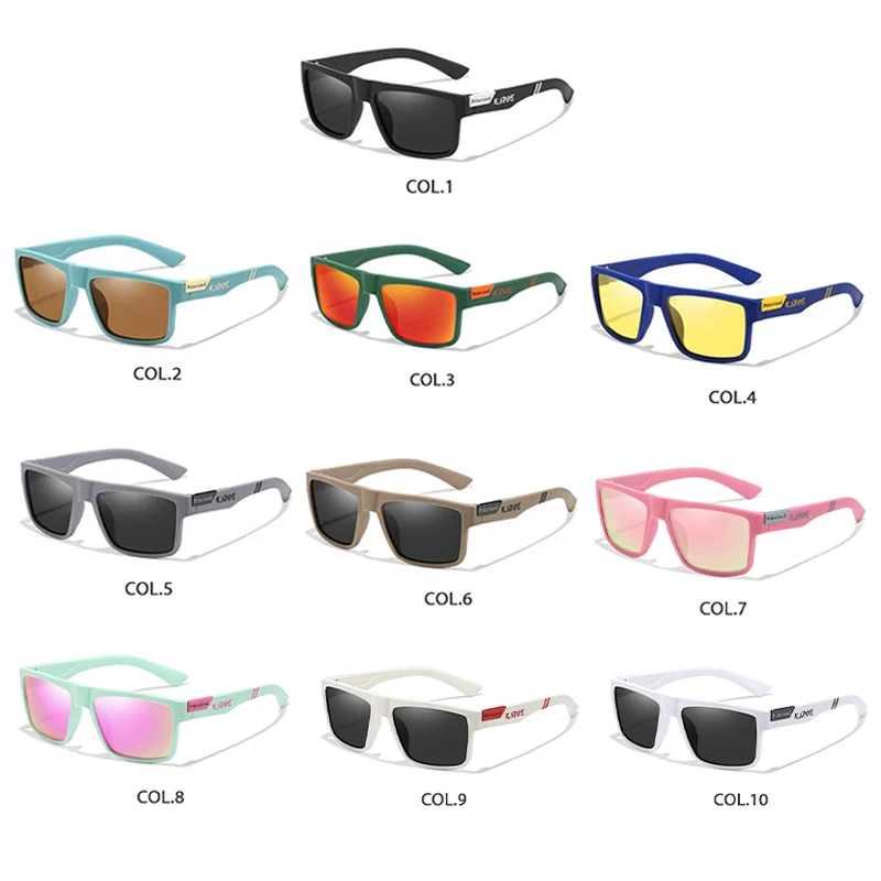KAROS 2PCS Gafas de sol deportivas polarizadas cuadradas retro ligeras UV400 para pescar y conducir gafas unisex vintage para exteriores