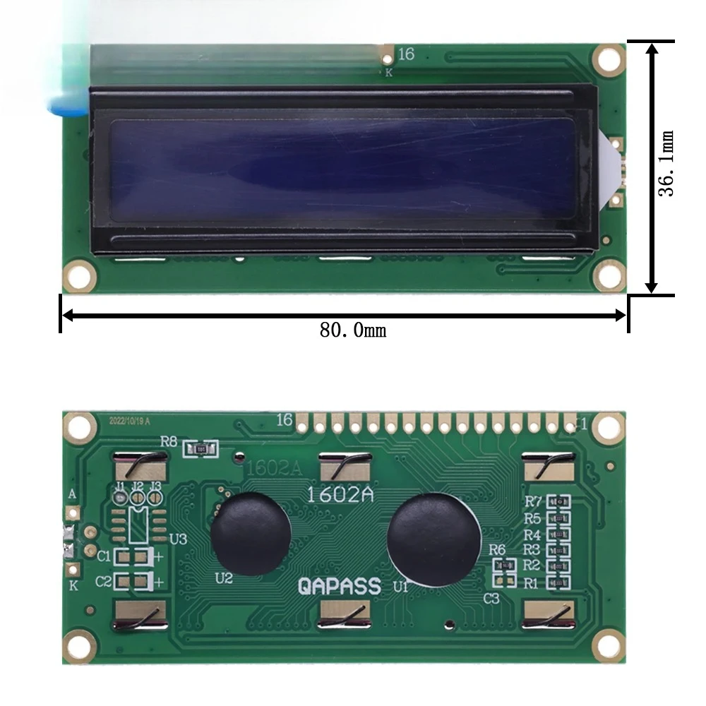 1602AHD44780 For Arduino Character LCD /w IIC/I2C Serial Interface Adapter Module