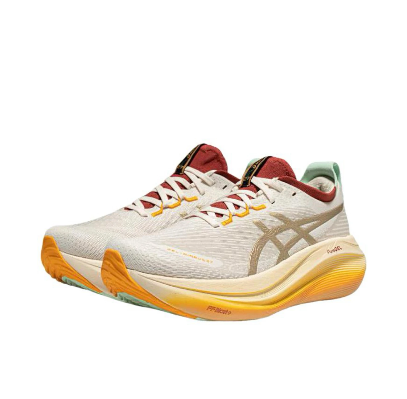 Asics Gel-Nimbus 27 نسيج مريح جلد صناعي قابل للتنفس منخفض القمة ماراثون احذية الجري للرجال