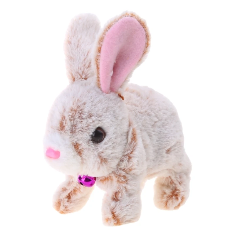 Juguete peluche conejo movible para niños pequeños, juguete aprendizaje para gatear, conejo, juguete Animal realista,