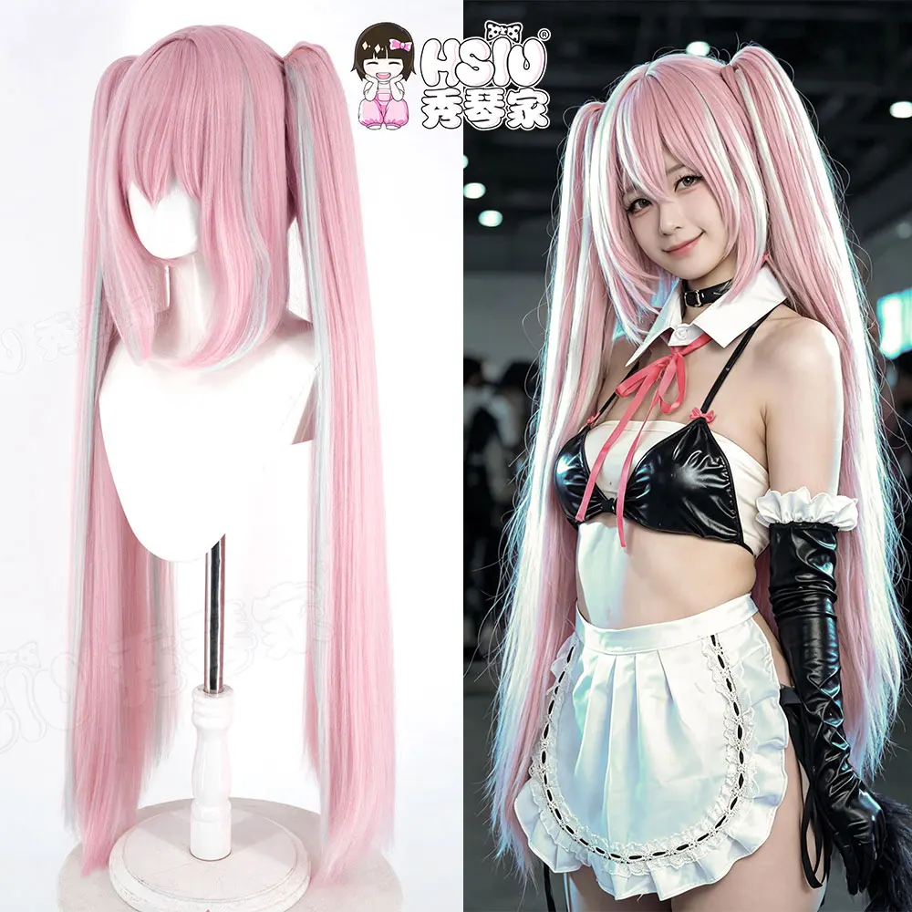 

Парик для косплея Pasadena HSIU, длинный, розово-синий градиент, с двумя хвостиками, термостойкий, с шапочкой для парика, Azur Lane USS Pasadena Cosplay