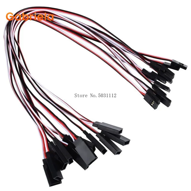 10 Pcs 3Pin 150/300mm/500mm JR Style Servo Extension Servo Extension Lead Wire Cable For RC Futaba JR Male to Female 30cm 3P