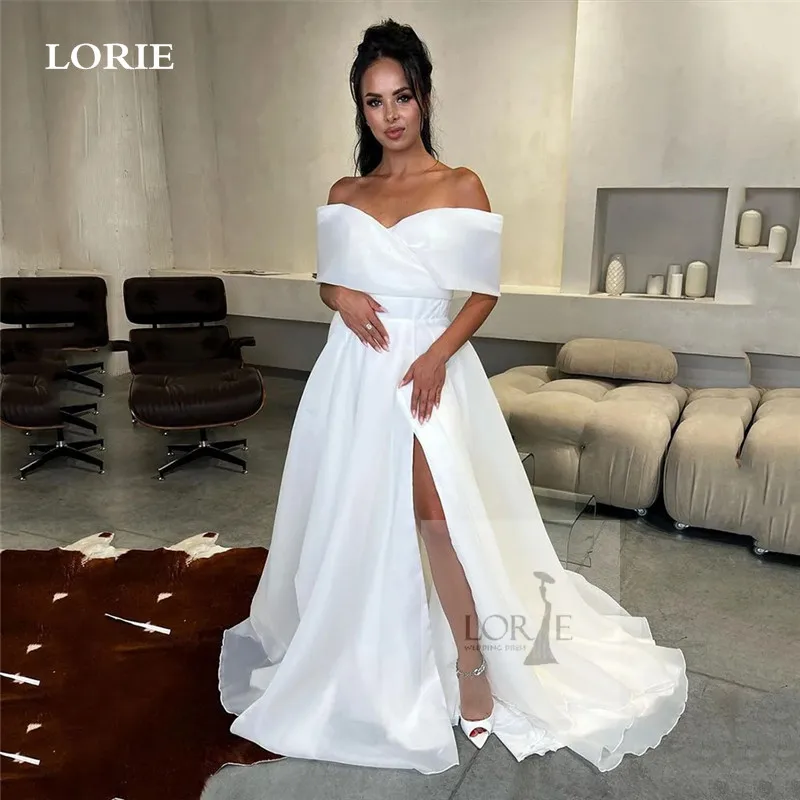 

LORIE Organza Princess Wedding Dresses Off The Shoulder Bride Dress Vestidos de novia Split Wedding Gown 2024 Plus Size