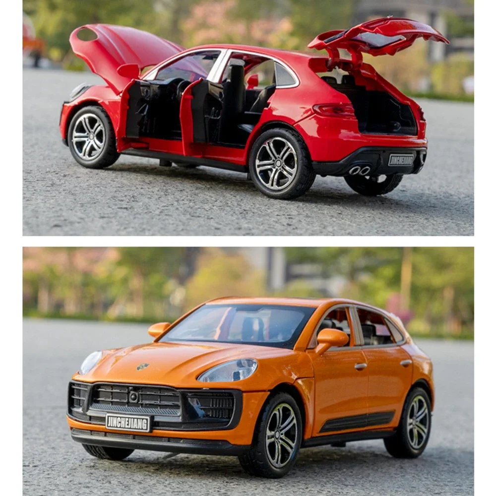 Modèle de voiture Porsche Macan en alliage métallique moulé sous pression, haute simulation, son et lumière, côtes arrière, collection de jouets pour enfants, cadeaux, 1:32