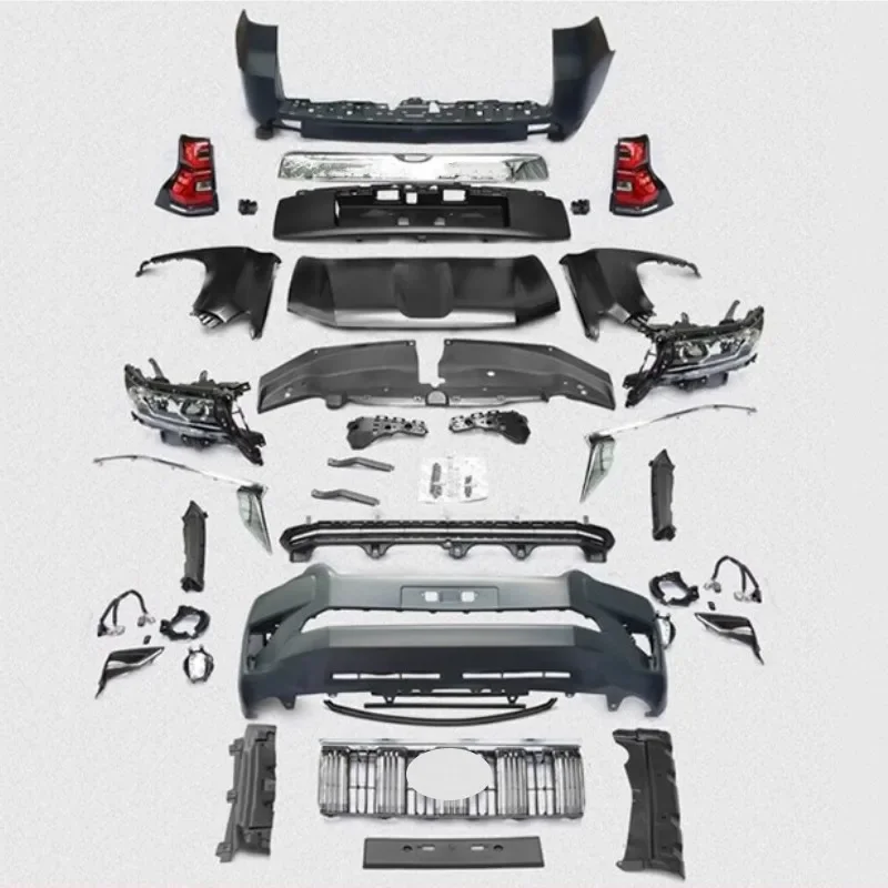 Body Kit For Toyota Prado 2010-2017 Modified Front Rear Bumper Grille Mask Headlight Taillight Engine Hood Fender